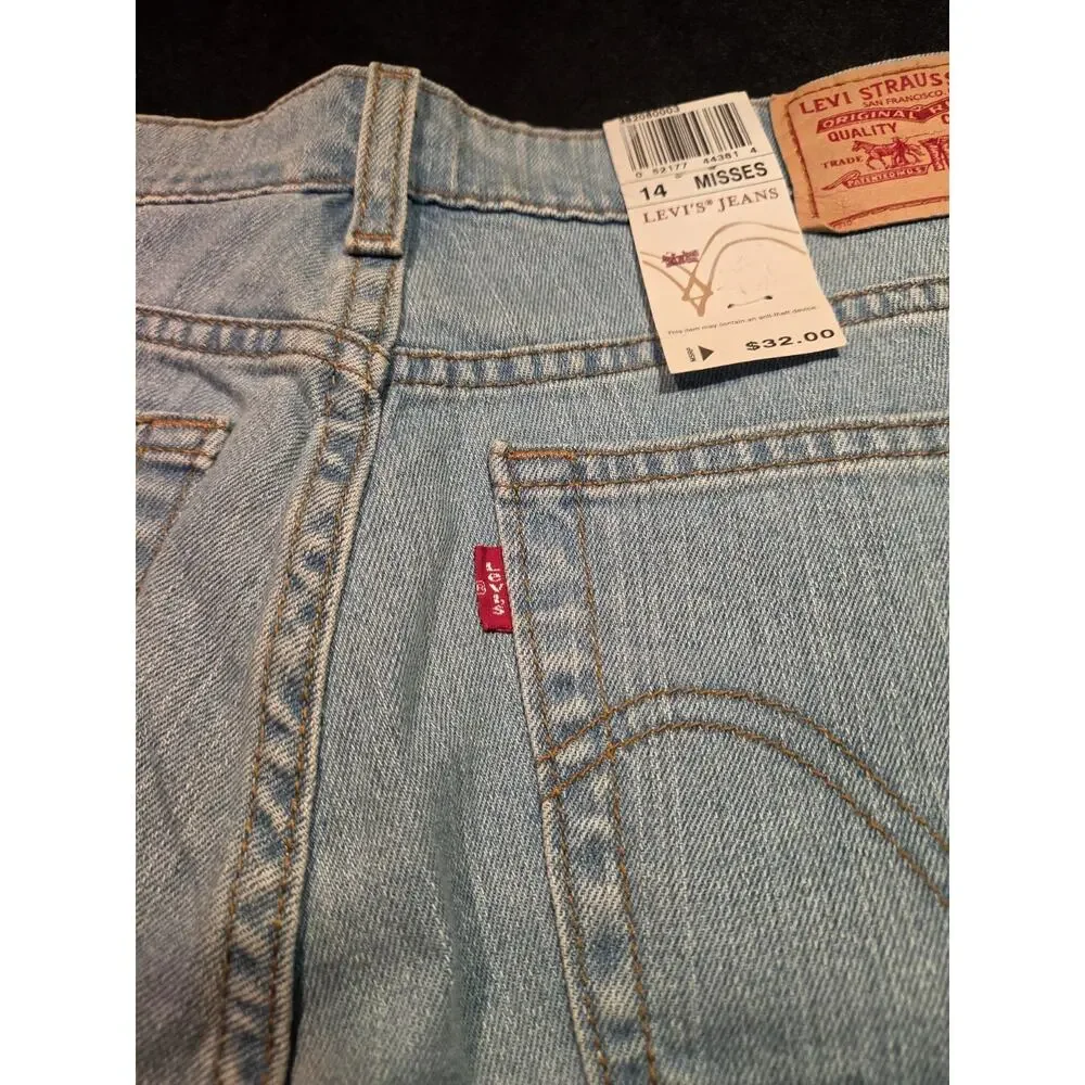 Levi's 550 Relaxed Bermuda Denim Shorts Women's 14 Blue Light Wash 5-Pocket
